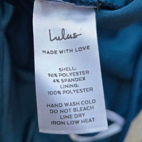 Nwt new Lulus Bodycon teal low cut,  spaghetti straps low cut mini - Picture 12 of 13